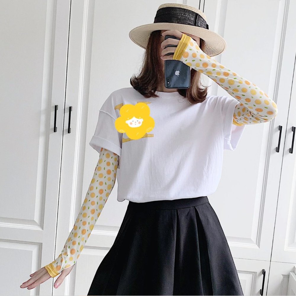 Orange Sun Protection Arm Sleeve